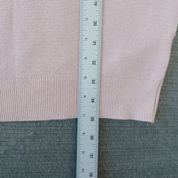 Quince Shirt Women L Pink Cotton Cashmere Link-Stitch Dolman Sweater Sugar Stone - Picture 5 of 9